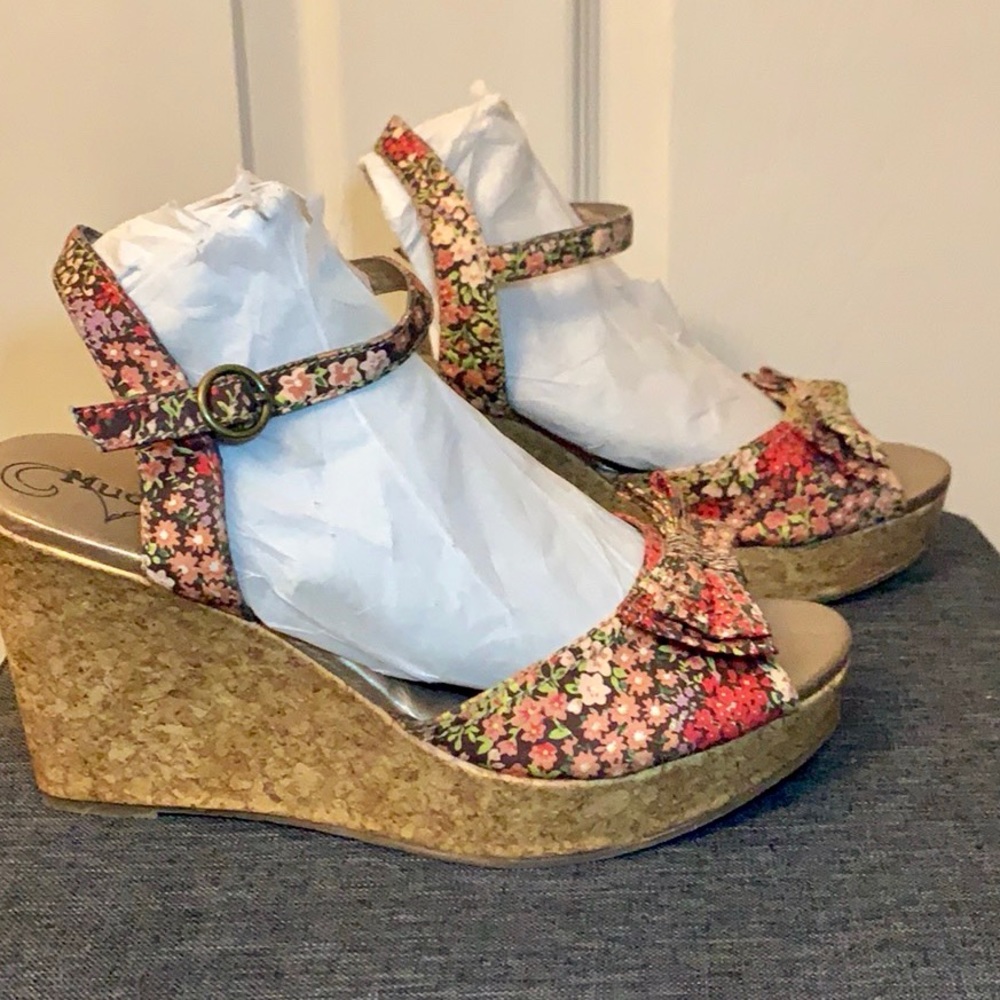 Mudd Open Toe Cork Wedges